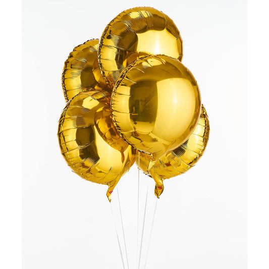 Gold Foil Round Shape 10pcs Big Mylar Balloons Helium Balloons for