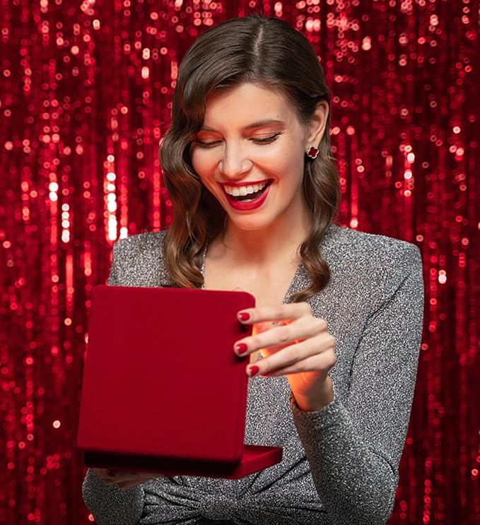 10 Pack Foil Curtain Backdrop Red Metallic Tinsel Foil Fringe
