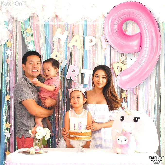 KatchOn, Giant Light Pink Number 9 Balloon - 40 Inch | Foil 9