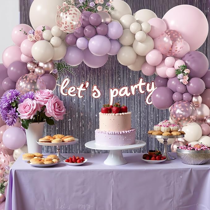 Amandir 173Pcs Dusty Purple Balloon Arch Garland Kit, Double-stuffed