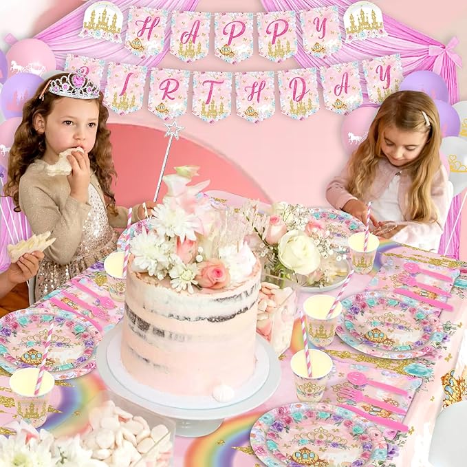 Princess Birthday Party Supplies Includes Banner Plates Tulle