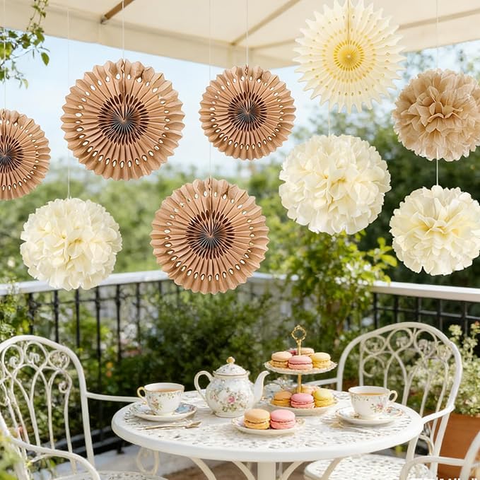 SUNBEAUTY Brown Party Decorations Boho Wedding Party Decor Brown