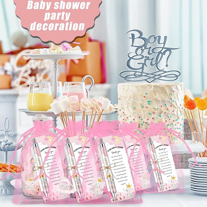 145 Pieces Baby Shower Favors for Guest Pink Elephant Ballpoint Pens