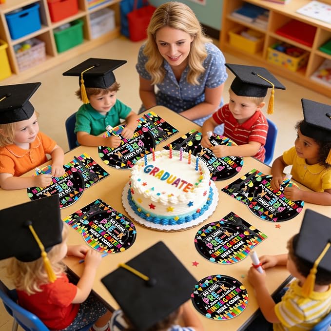 96Pcs Pre K Graduation Party Paper Plates and Napkins So Long Pre K