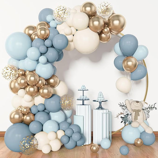 Amandir 153pcs Dusty Blue Balloon Garland Arch Kit, Different Sizes