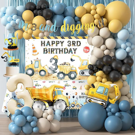Construction Birthday Party Supplies for 3 Year Old Boy 3rd Birthday