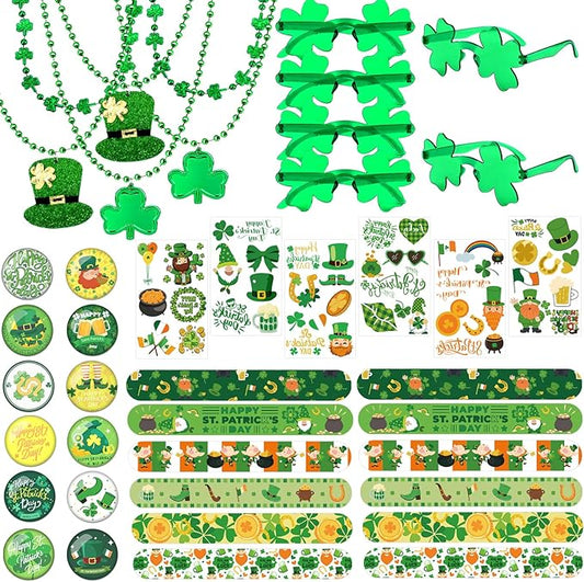 42 Pack St Patrick's Day Accessories Party Favor Set Green Shamrock