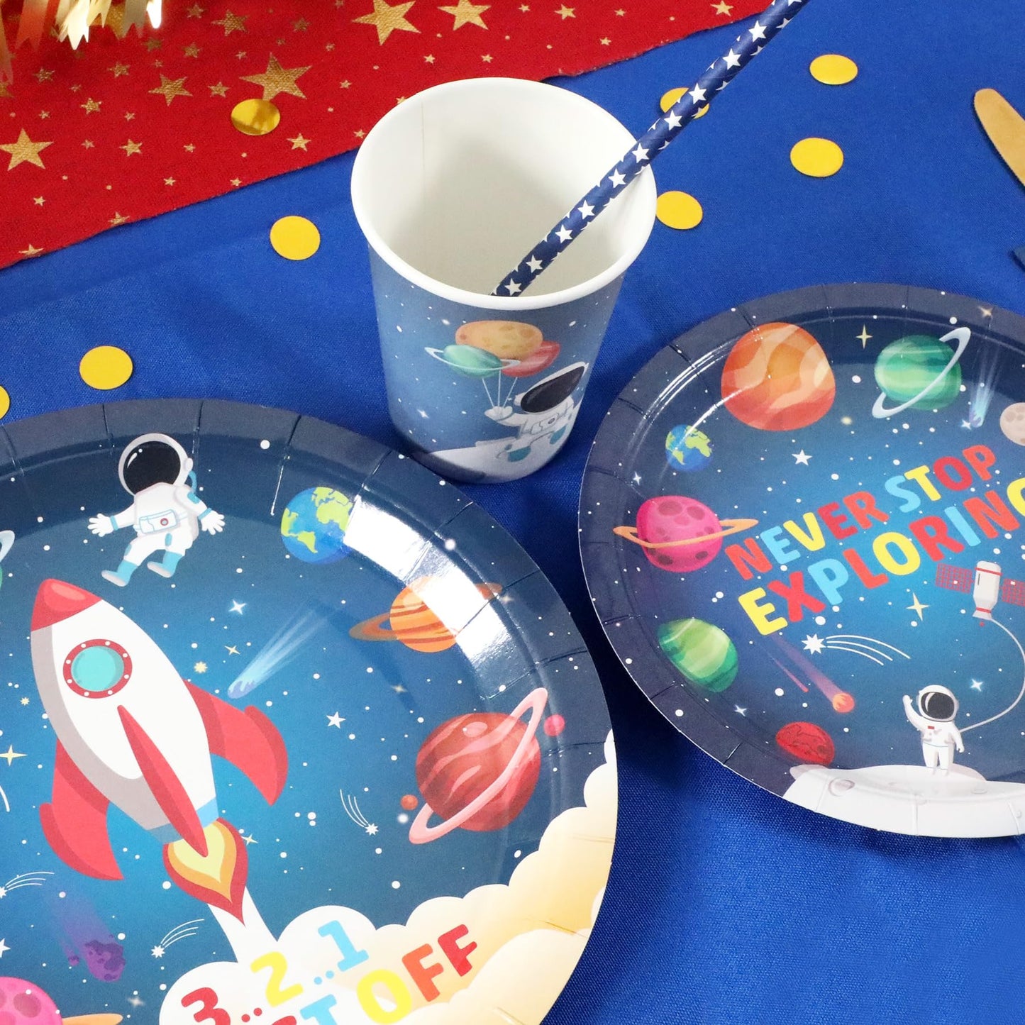 Recheel Space Birthday Party Supplies Decorations, Outer Space Theme