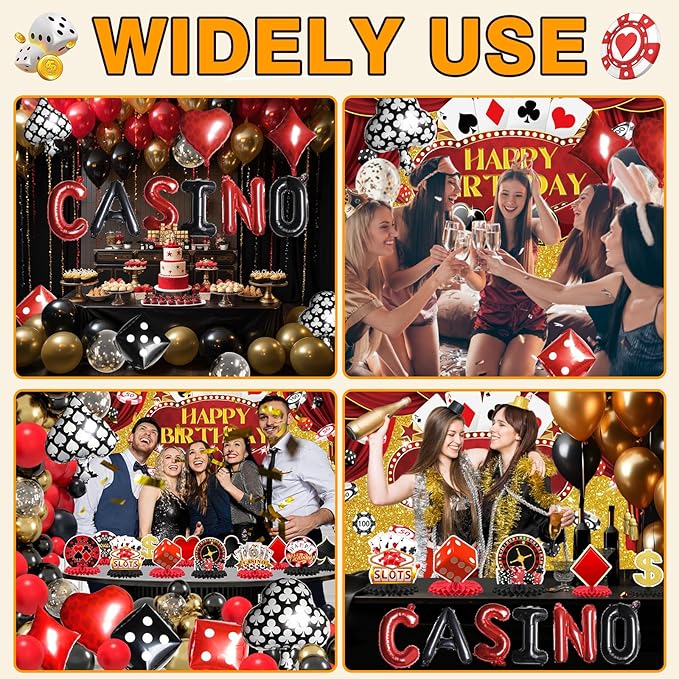 173 Pcs Casino Theme Party Decorations Birthday Party Favor Poker