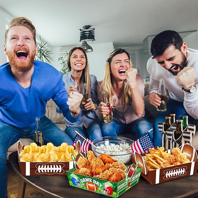 Super Football Party Decorations 2026 50 Pcs Tailgate Snack Plates