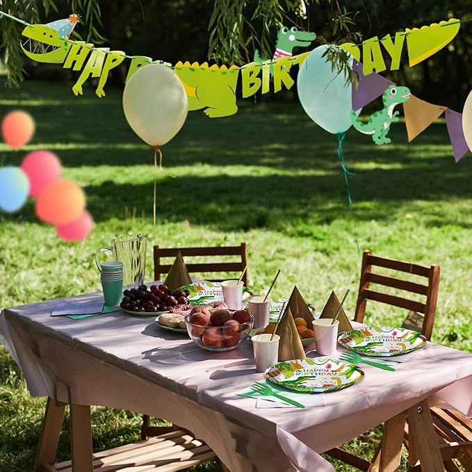 Watercolor Dinosaur Plates and Napkins Tableware Set Disposable