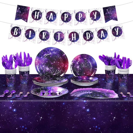 Tiamon 171 Pcs Galaxy Space Party Decoration Table As Shown in Picture