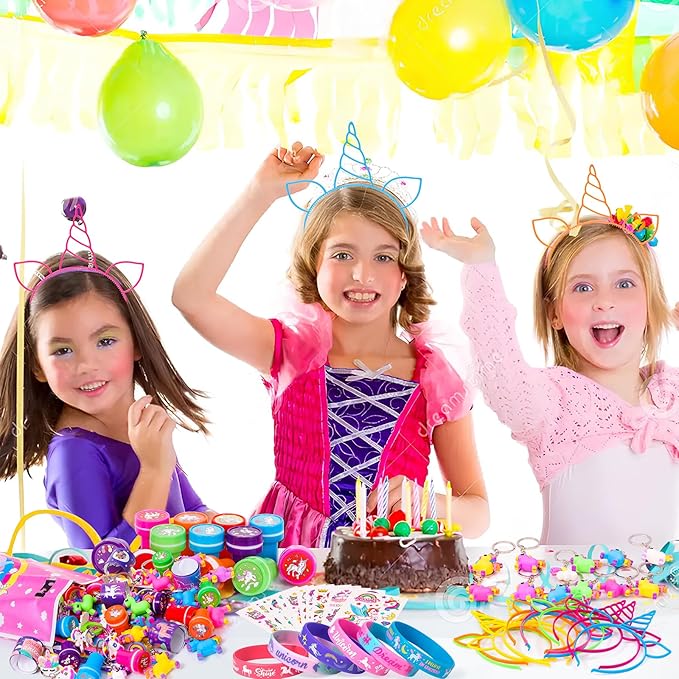 146Pcs Unicorn Party Favors Birthday Supplies Girls Headband Bag