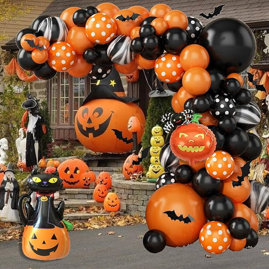 Halloween Balloon Arch Garland Kit Orange and Black Balloon Arch Kit