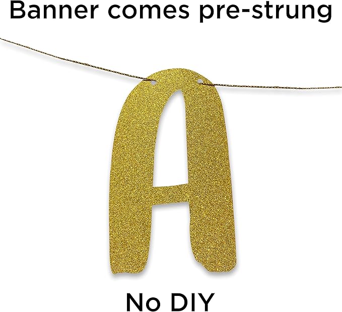 Pre-Strung Old As Glitter Banner - Funny Retirement Decorations