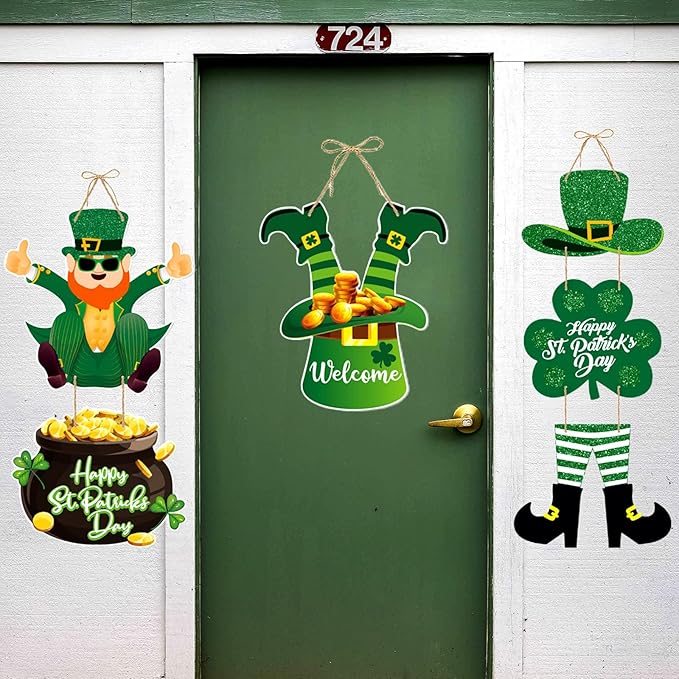 St Patricks Day Decorations Front Door Hanger Decor 5pcs Green Saint