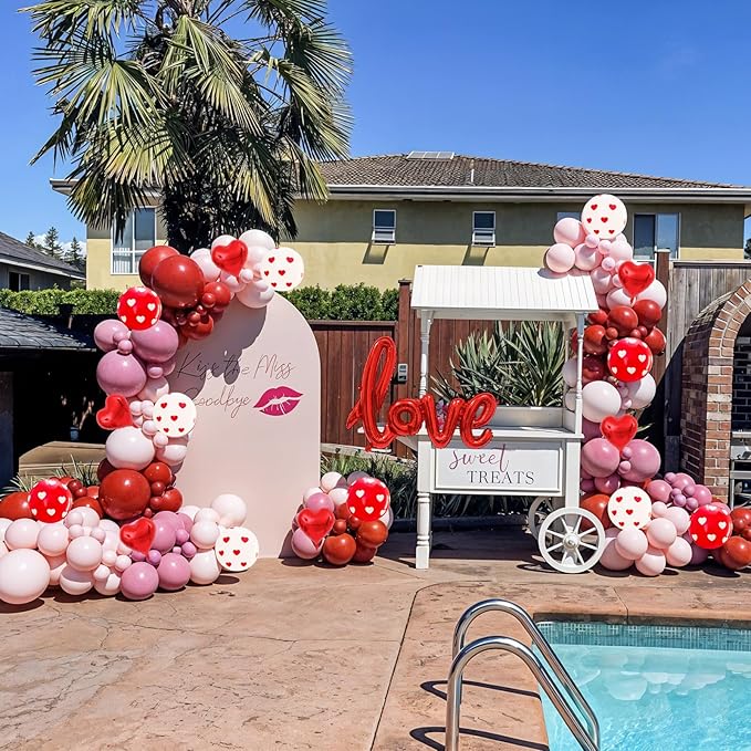 Valentines Day Balloons Arch Garland Kit 126Pcs Red Pink Valentines
