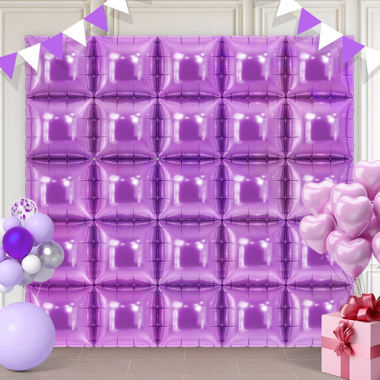 Light Purple Square Foil Balloons 25 Pcs Metallic Light Purple