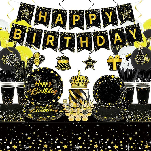 Black Gold Birthday Party Decorations Black and Gold Party