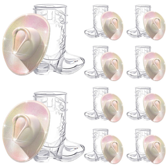 Vesici 20 Pcs Mini Cowboy Boot Shot Glasses Western Cowgirl Shot Boot