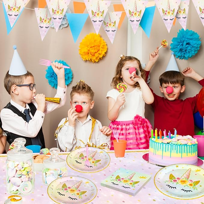 120PCS Unicorn Party Supplies Set Serves 30 Guests Including Unicorn