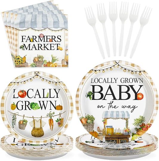 96Pcs Locally Grown Baby Shower Decorations Farmers Market Party