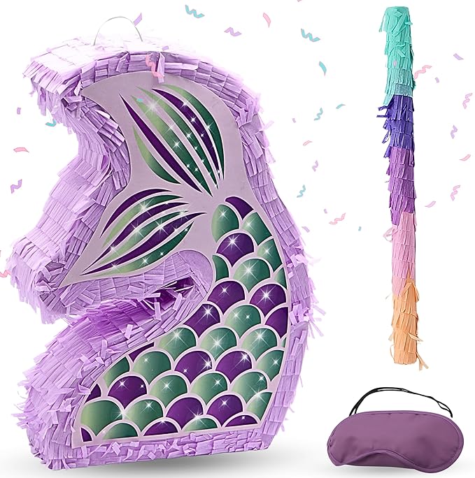 4E's Novelty Mermaid Pinata With Bat & Blindfold for Mermaid