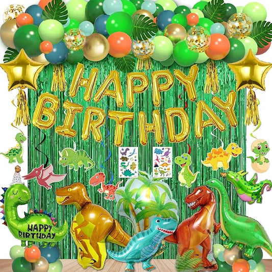 125pcs Dinosaur Birthday Party Decorations Dinosaur Balloons Arch