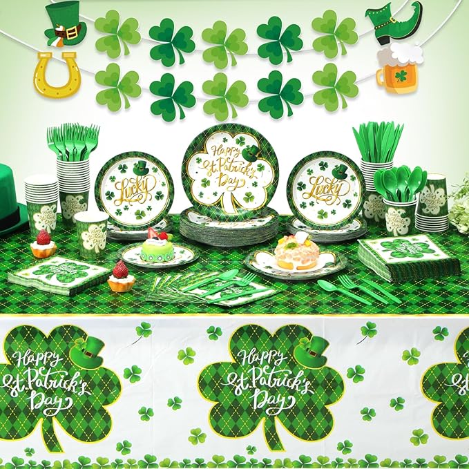 403 Pcs St Patrick's Day Party Decorations for 50 Lucky Shamrock
