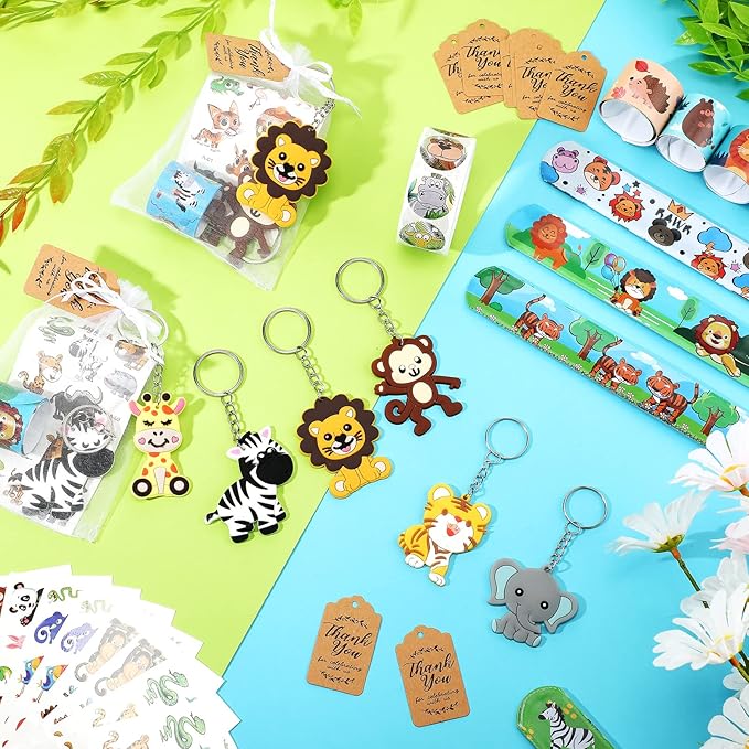121 Pcs Jungle Safari Party Favors Animals Theme Birthday Supplies