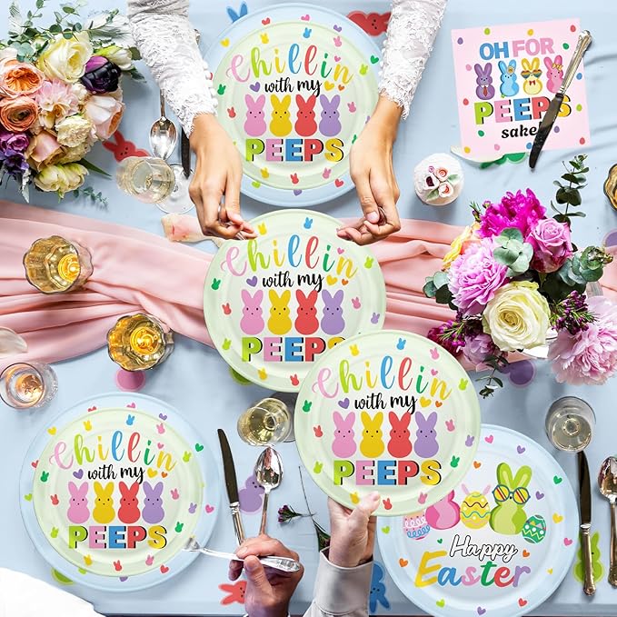 124pcs Easter Party Decorations Set Include Happy Easter Banner