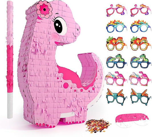 Pink Dinosaur Piñata Girls Piñata de Dinosaurio para niñas with