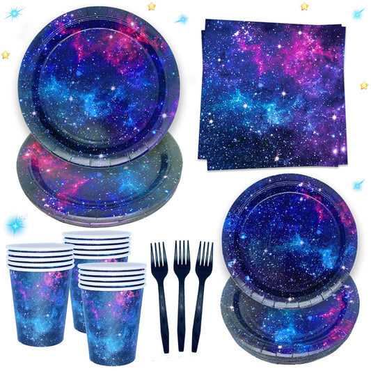 Space Galaxy Party Supplies Tableware Set Outer Space Theme Birthday