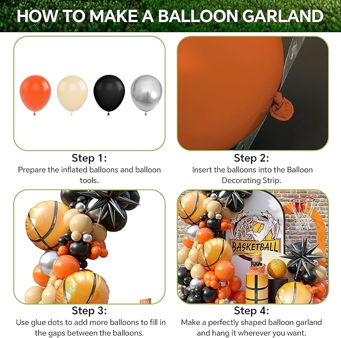 Basketball Balloon Arch Garland Kit 103Pcs Basketball Party Balloons