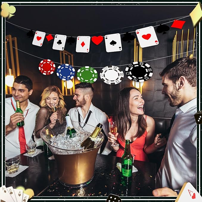 Sherr Poker Theme Party Decorations 10 ft Pre-Strung Poker Birthday