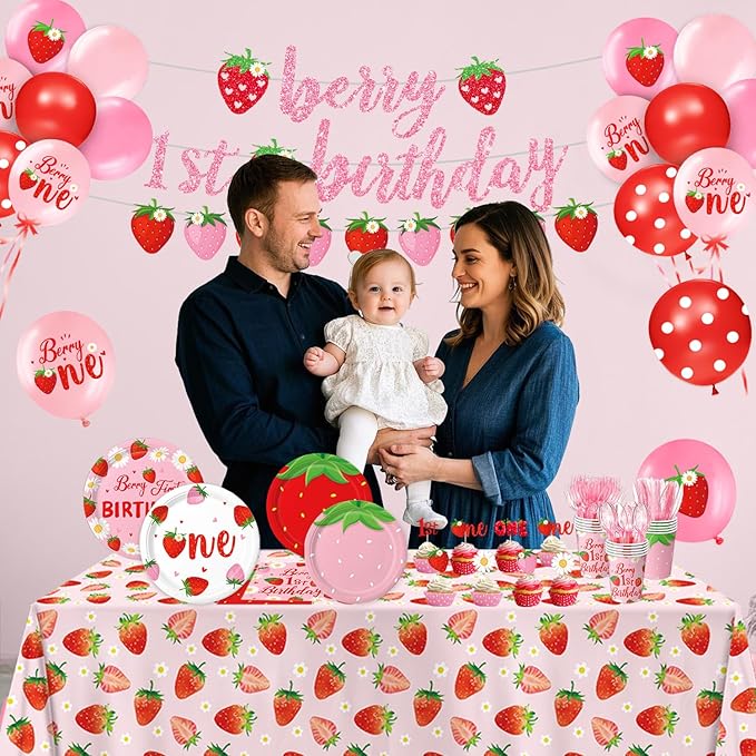 Berry First Birthday Decor Strawberry 1st