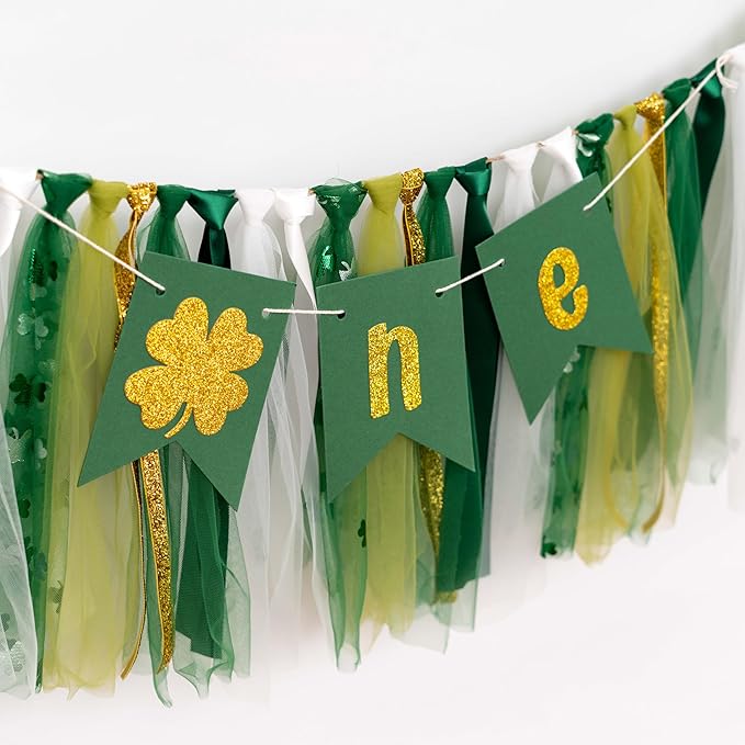 St Patrick's Day Lucky One High Chair Banner 1st Birthday Party