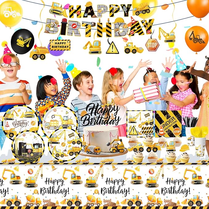 Construction Birthday Party Supplies Includes Plates Napkins Cups