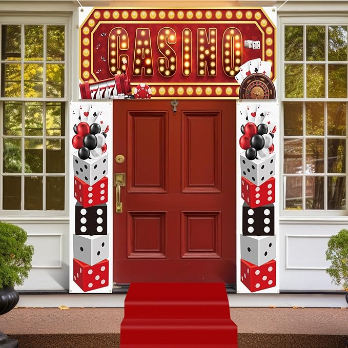 4 Pcs Casino Night Entryway Party Banner Decorations Casino Night