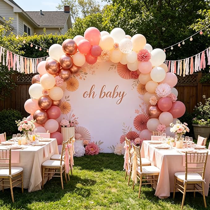 CVPARTON Retro Blush Pink Balloons 55 Packs 12 Inch Dusty Pink
