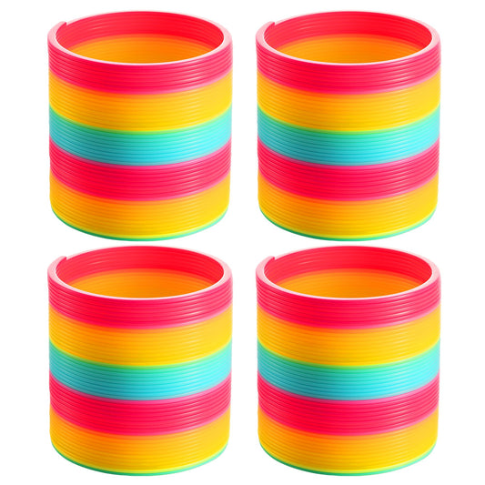 Jumbo Rainbow Spring Coil Toy - (4-Pack) 6" Plastic Giant Spring Coil