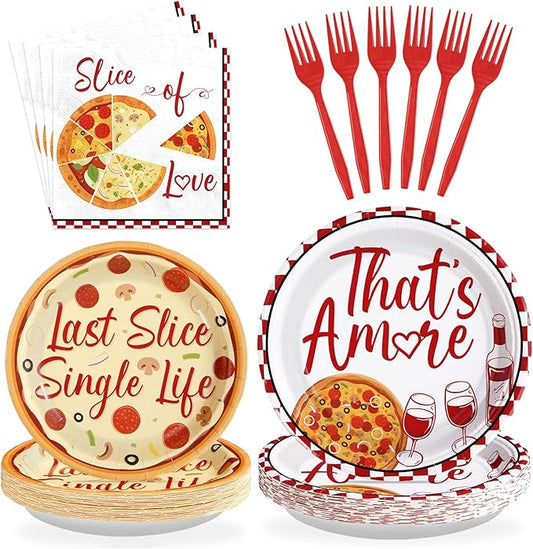 96Pcs Pizza Bridal Shower Decorations Last Slice Of The Single Life