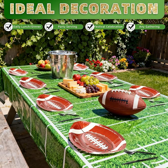 150 PCS Football Party Supplies Kit Contains 50 Football Plates