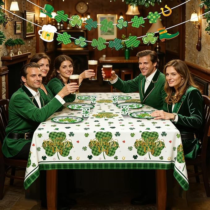 St Patrick's Day Party Supplies Tableware Set Irish Shamrock Themed