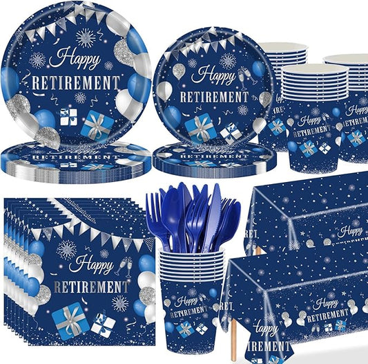 194 Pcs Retirement Party Decorations Disposable Happy