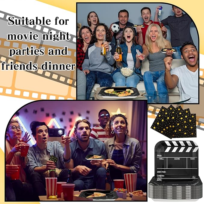 100 Pcs Movie Night Theme Party Supplies Serves 50 Movie Night