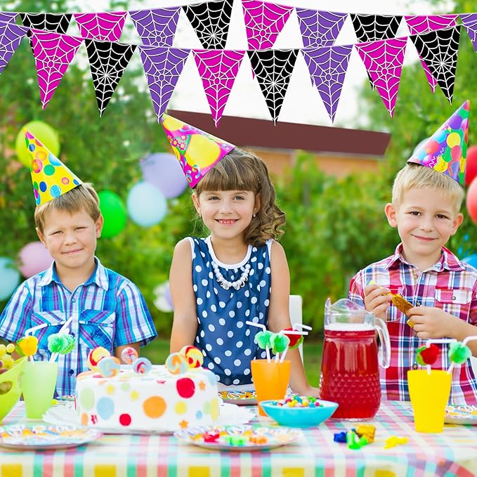 5 Pcs Wednesday Birthday Party Decorations Halloween Spider Web