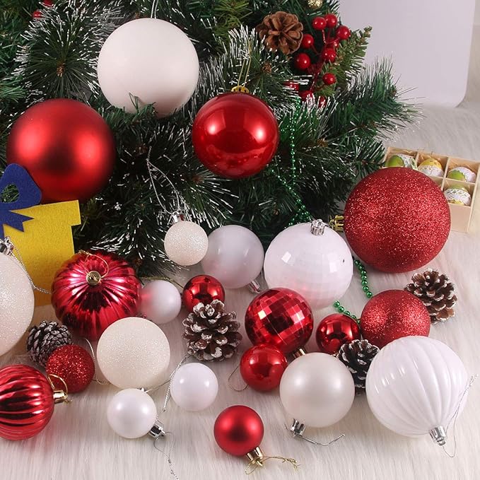 GameXcel Christmas Balls Ornaments for Xmas Tree - Shatterproof