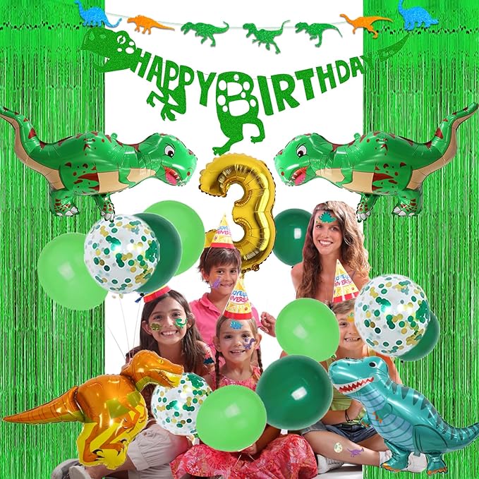 Three Rex Birthday Party Decorations Boy Dinosaur 3rd Birthday