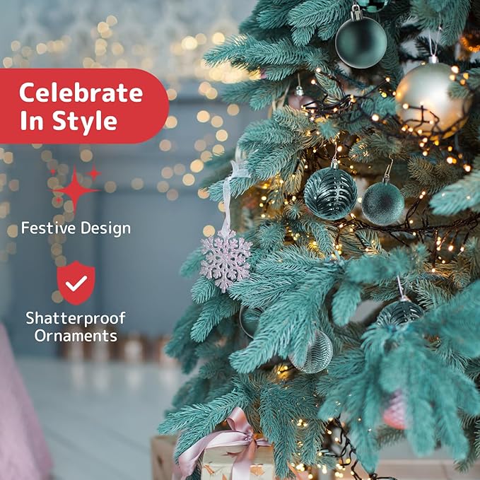 36-Pieces Christmas Ornaments Set - Shatterproof, Festive